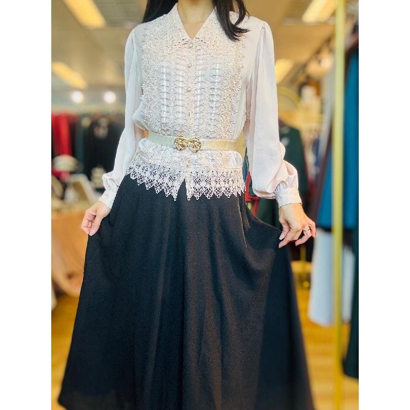 Vintage Pale Pink Lace Blouse Shirt / Outer (PP001-6)