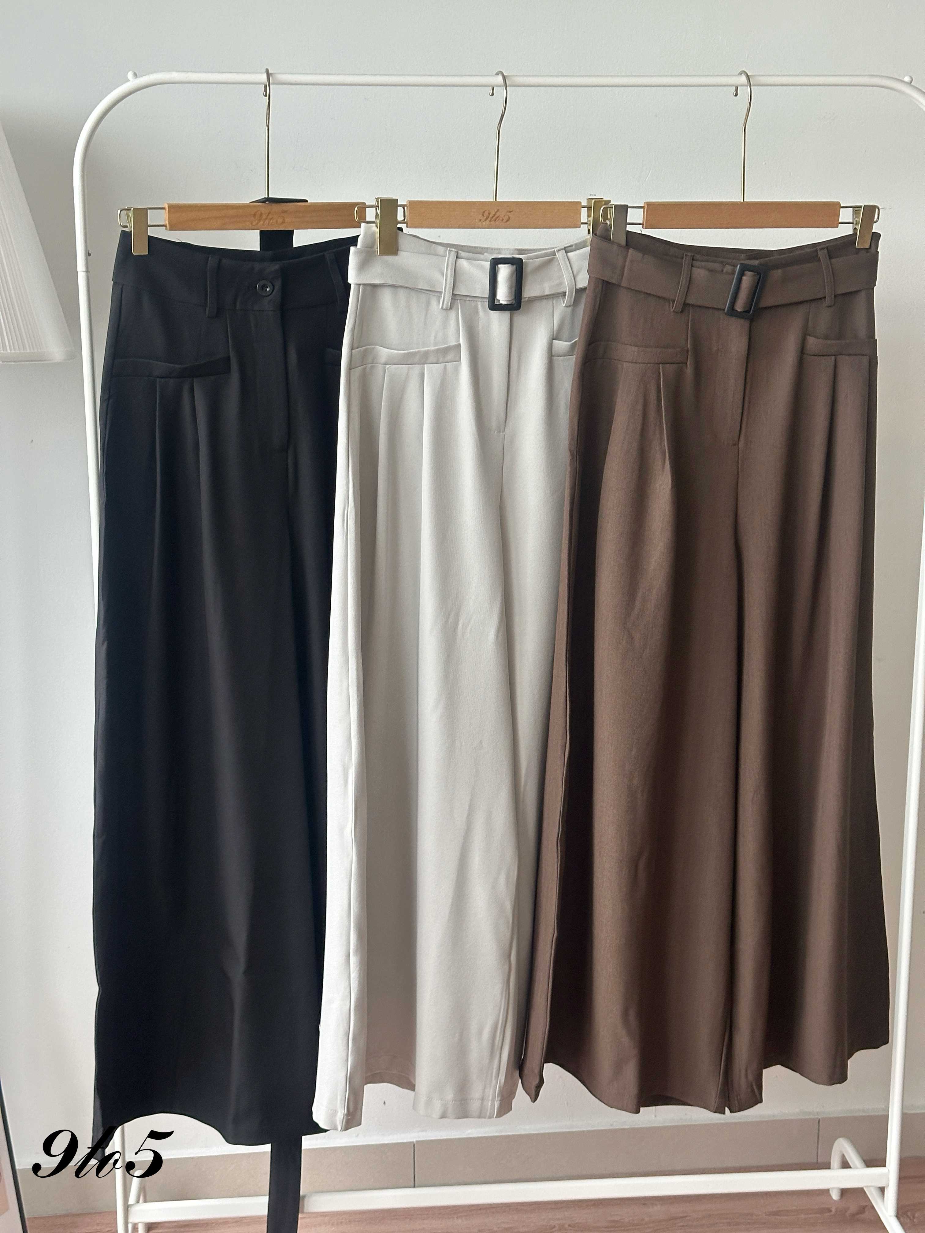 S1925 Wide Leg Long Pants - 3 Colors 
