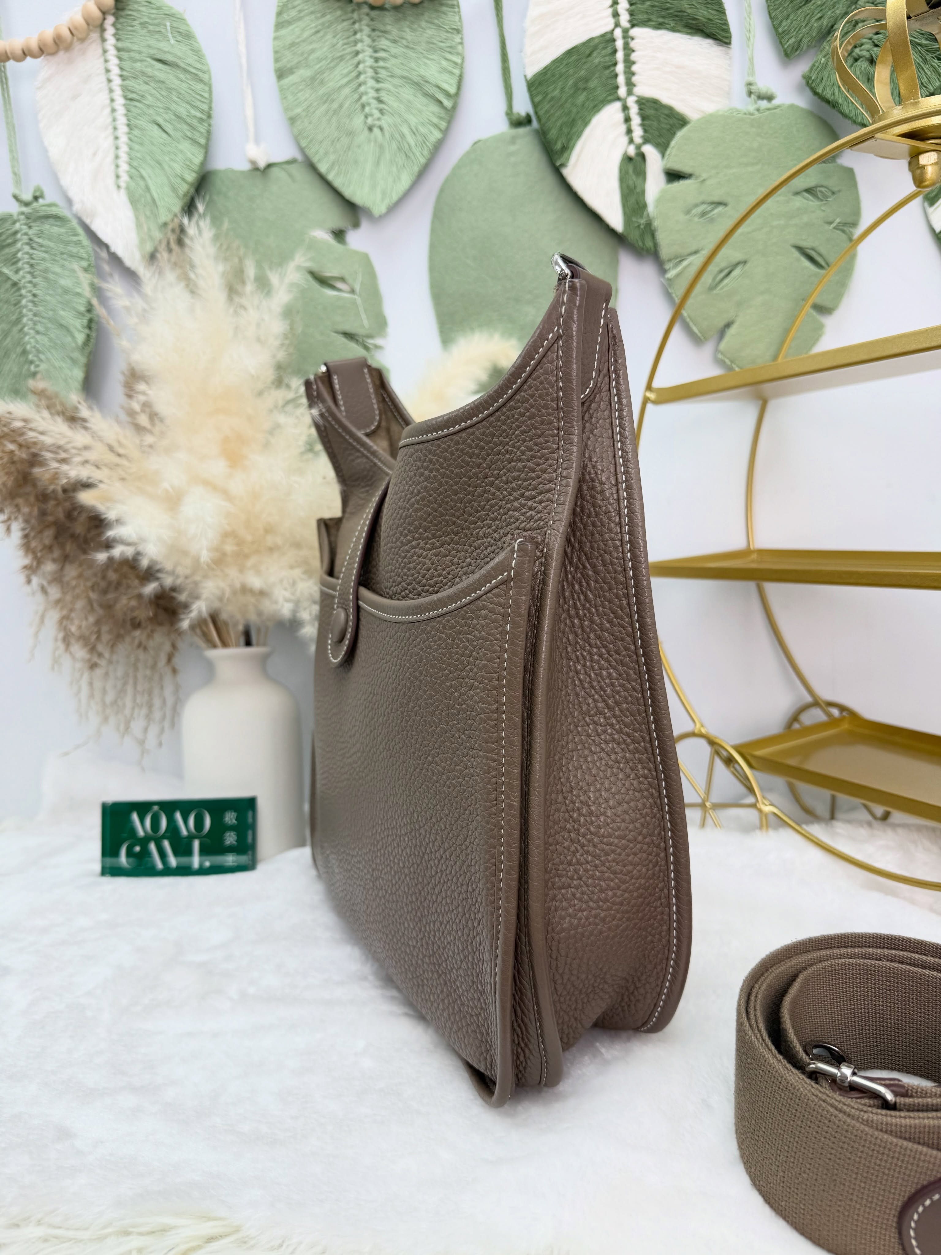 Hermes👜 PRE OWNED 🛍️大象灰evelyne29 🤎框P stamp 有塵袋 💼