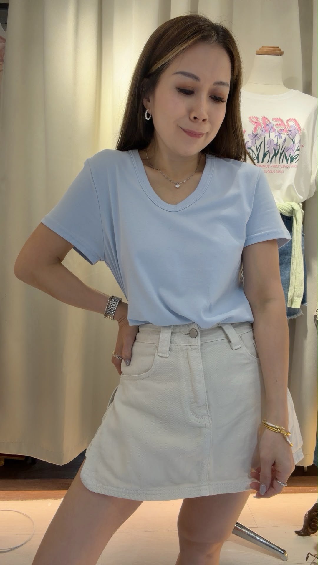 U領棉質T