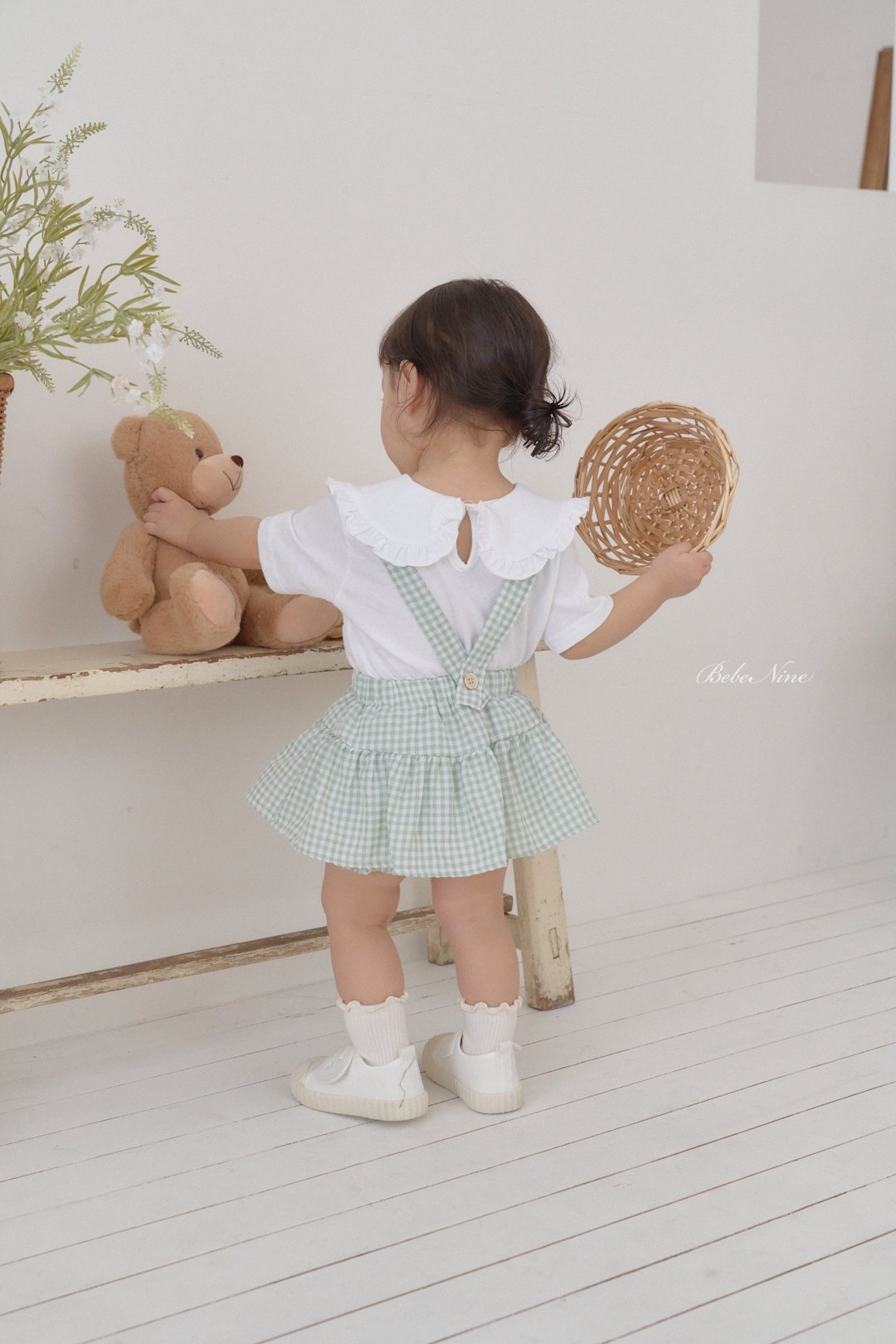 ☀️預訂 韓國直送☀️🇰🇷Bebenine兩色格紋純棉吊帶包屁裙