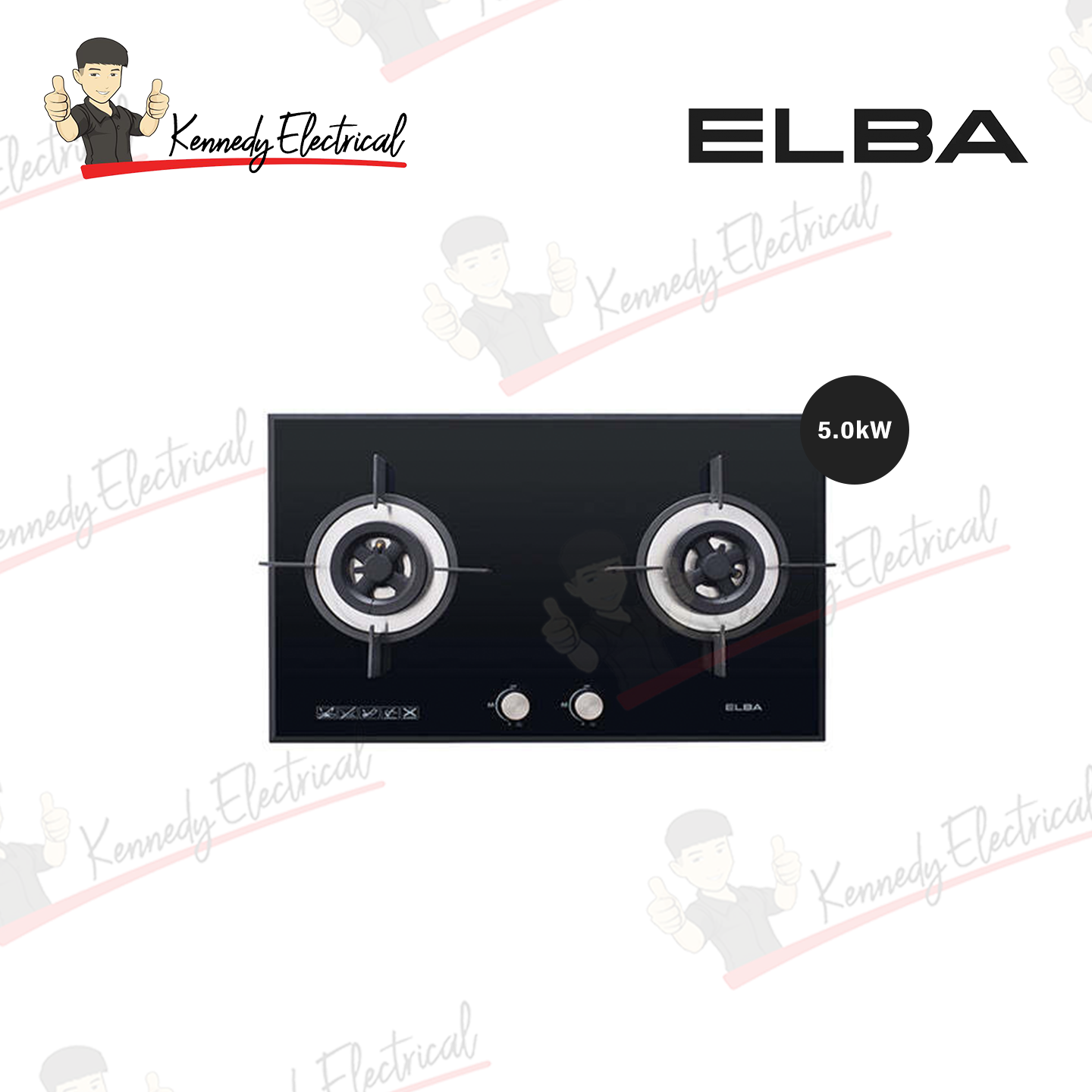 Elba Double Burners Built-In Glass Hob EGH-K8942G(BK)