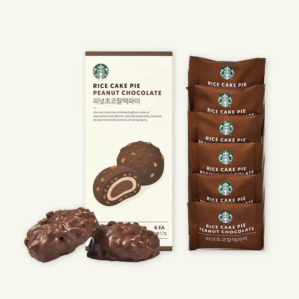 🇰🇷STARBUCKS | Peanut Chocolate Rice Cake Pie 210g 6ea 