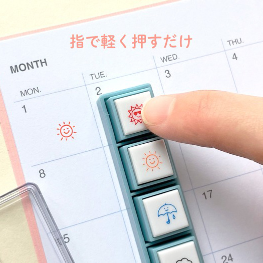 現貨｜森林夥伴圖案 KODOMO NO KAO Pochitto Pick! 按壓式6連印章 (1802-012) 