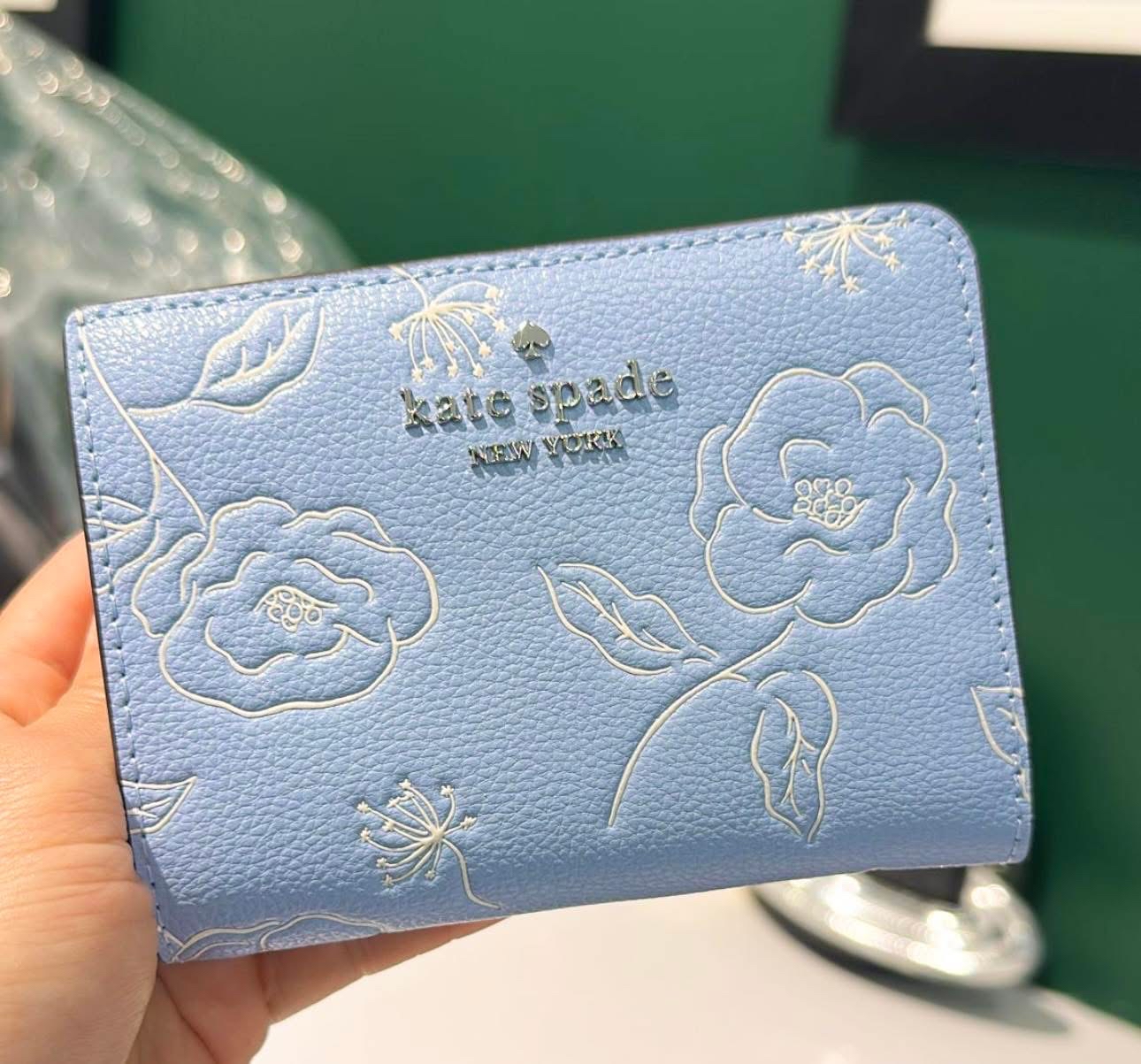 🇺🇸✈️🇨🇦Kate Spade ♠️ New York outlet 玫瑰🌹花圖案細銀包👛💳現貨🥰