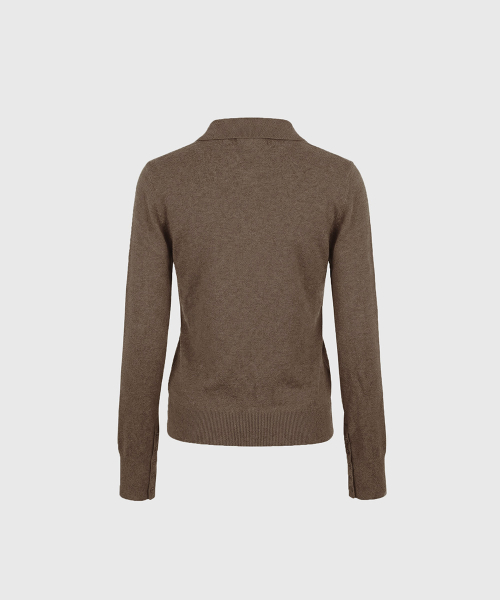 Mystic Symbol Polo Cardigan - Camel