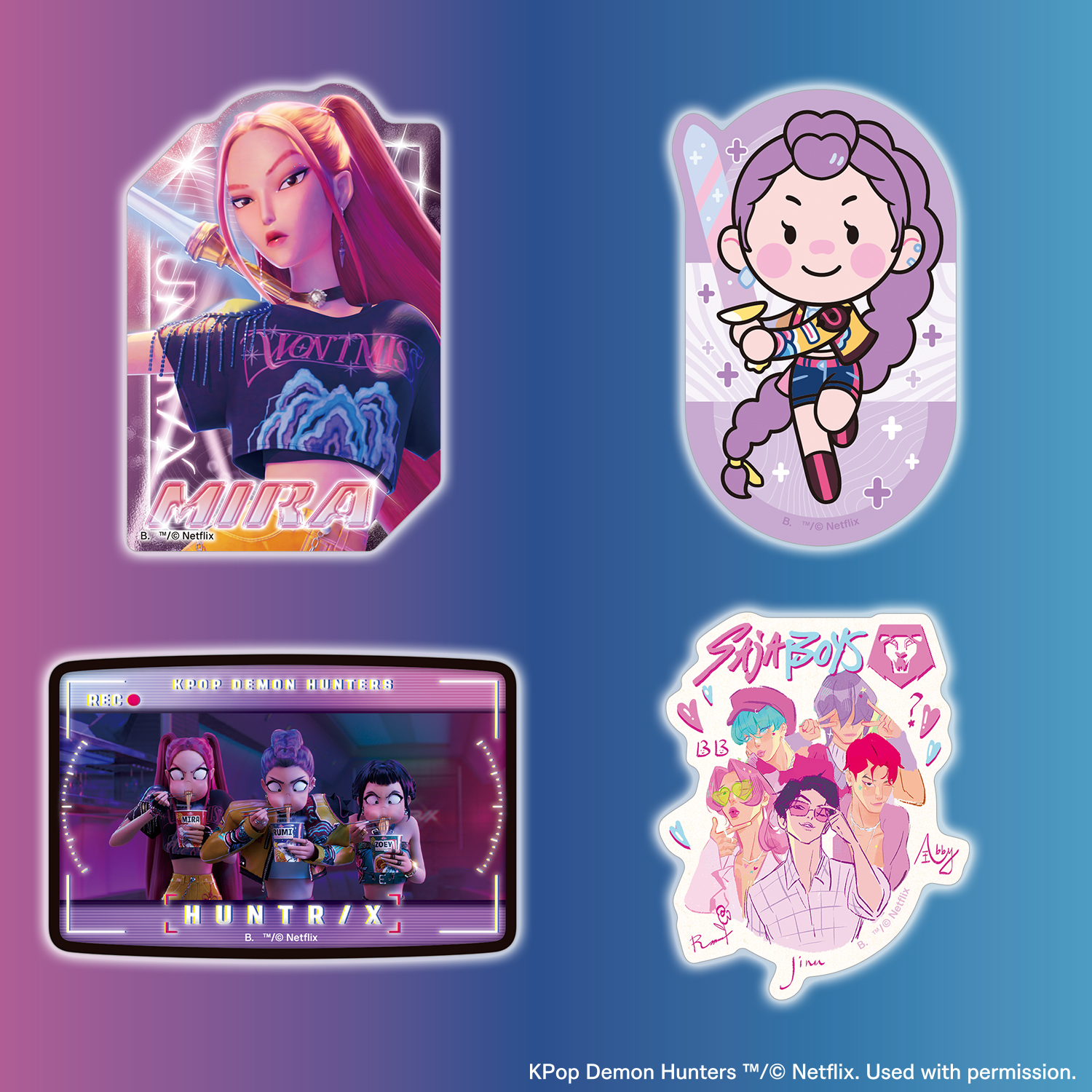 (行版) Bandai Carddass K-POP DEMON HUNTERS 獵魔女團 Die Cut 貼紙 第一彈 (1包4張 / 原盒20包) 