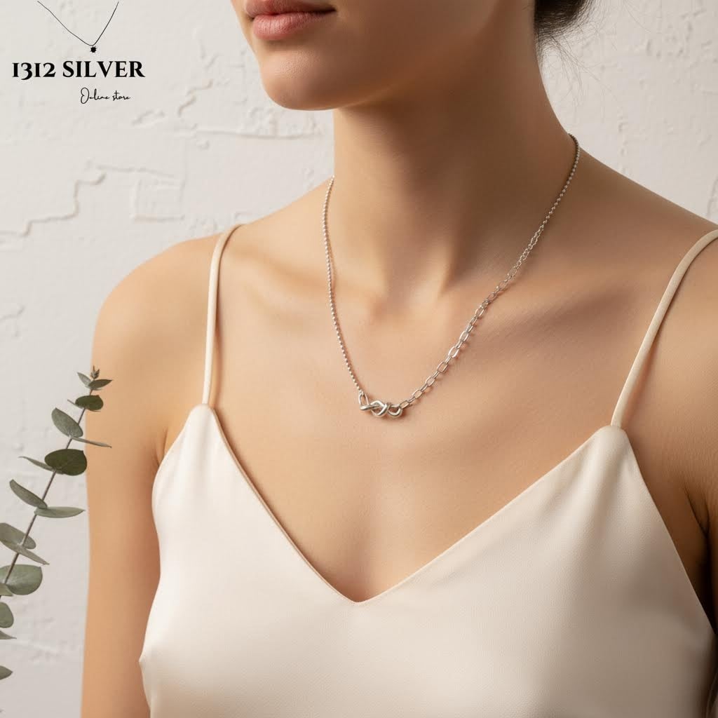 S925 -EN0121 Asymmetry Necklaces