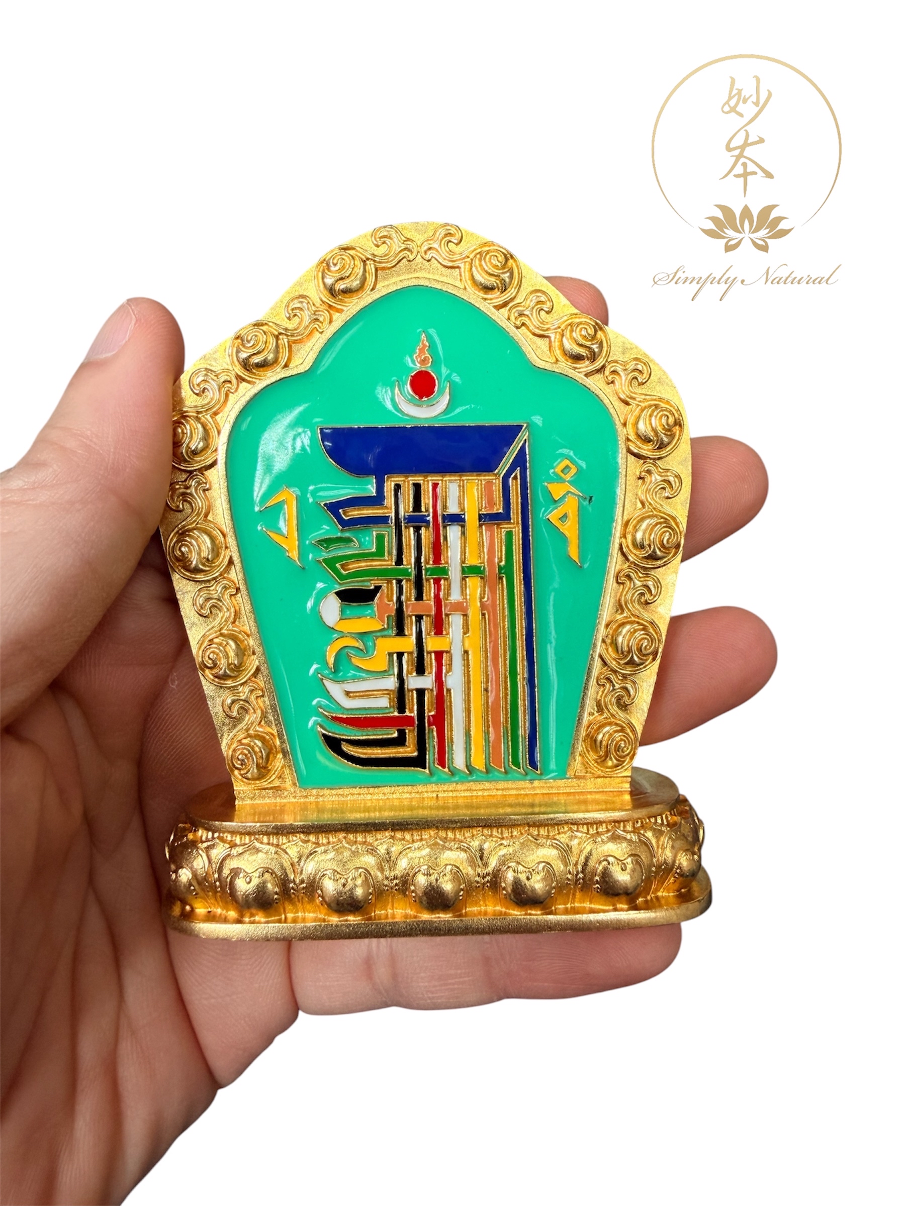 十相自在（時輪金剛+九宮八卦）雙面座台已加持（高8* 長6.5cm*深2.5cm)