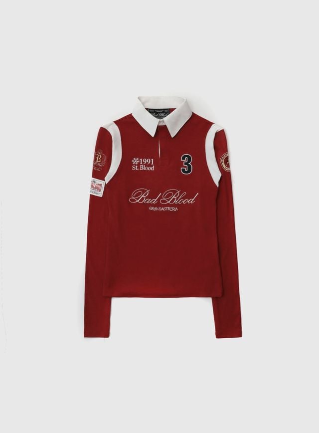 Badblood [w-tee25-037] Saint Blood Rugby Shirt Slim Fit
