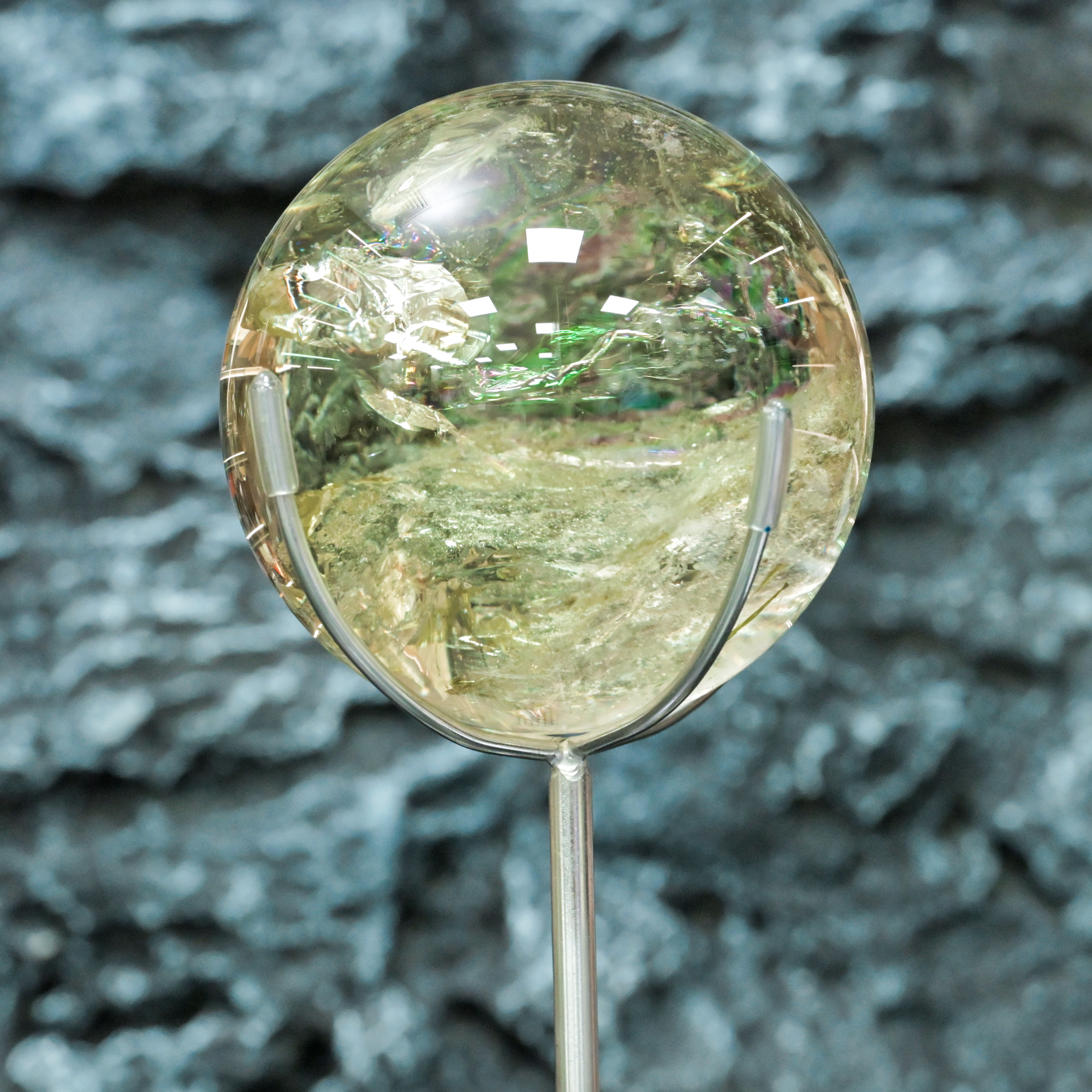 巨型黃水晶球｜重量級王者・內藏遠古黃金峽谷｜鎮宅招財頂級風水重器｜#202610016