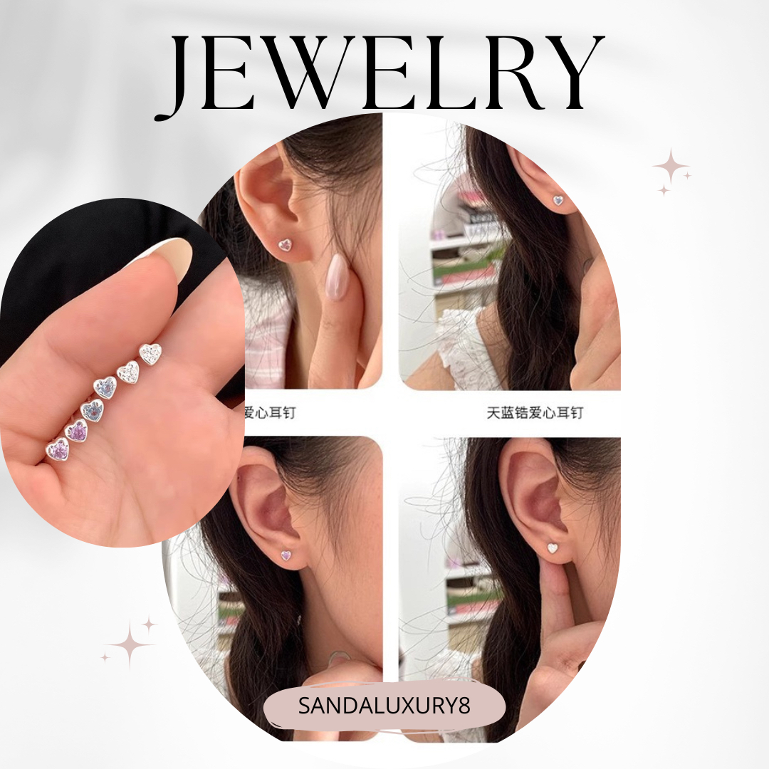 Heart Shaped Ear Studs