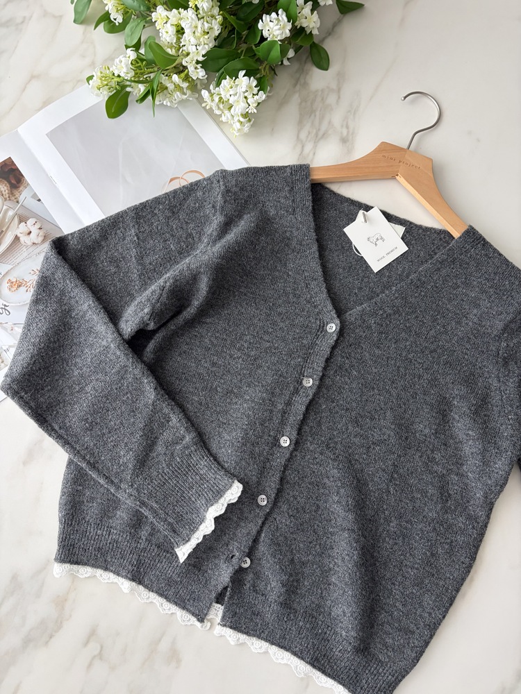 The Lacie Wool Cardigan (Charcoal)
