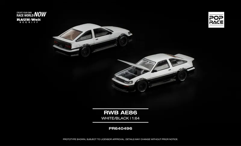 (預訂 Pre Order) POPRACE ( PR640496 ) RWB AE86 WHITE BLACK