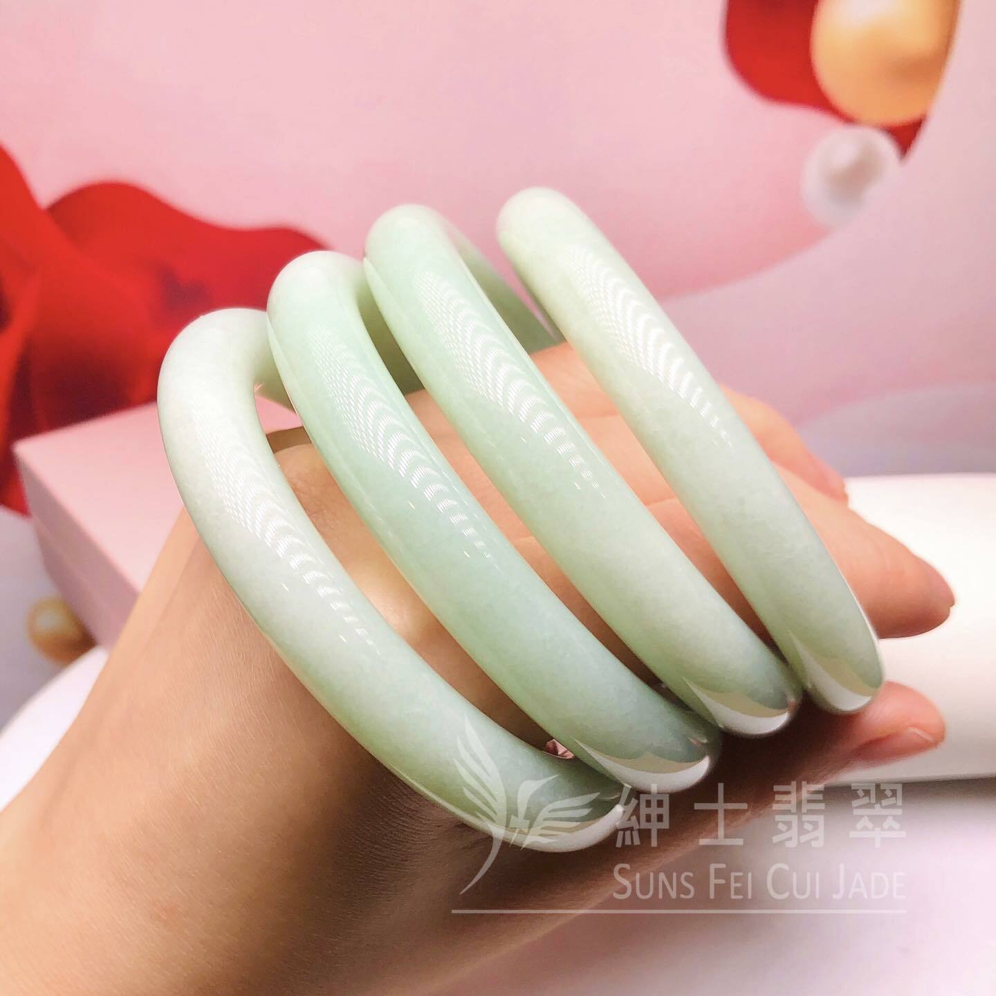 擺三橋晴水色圓鐲54.8mm