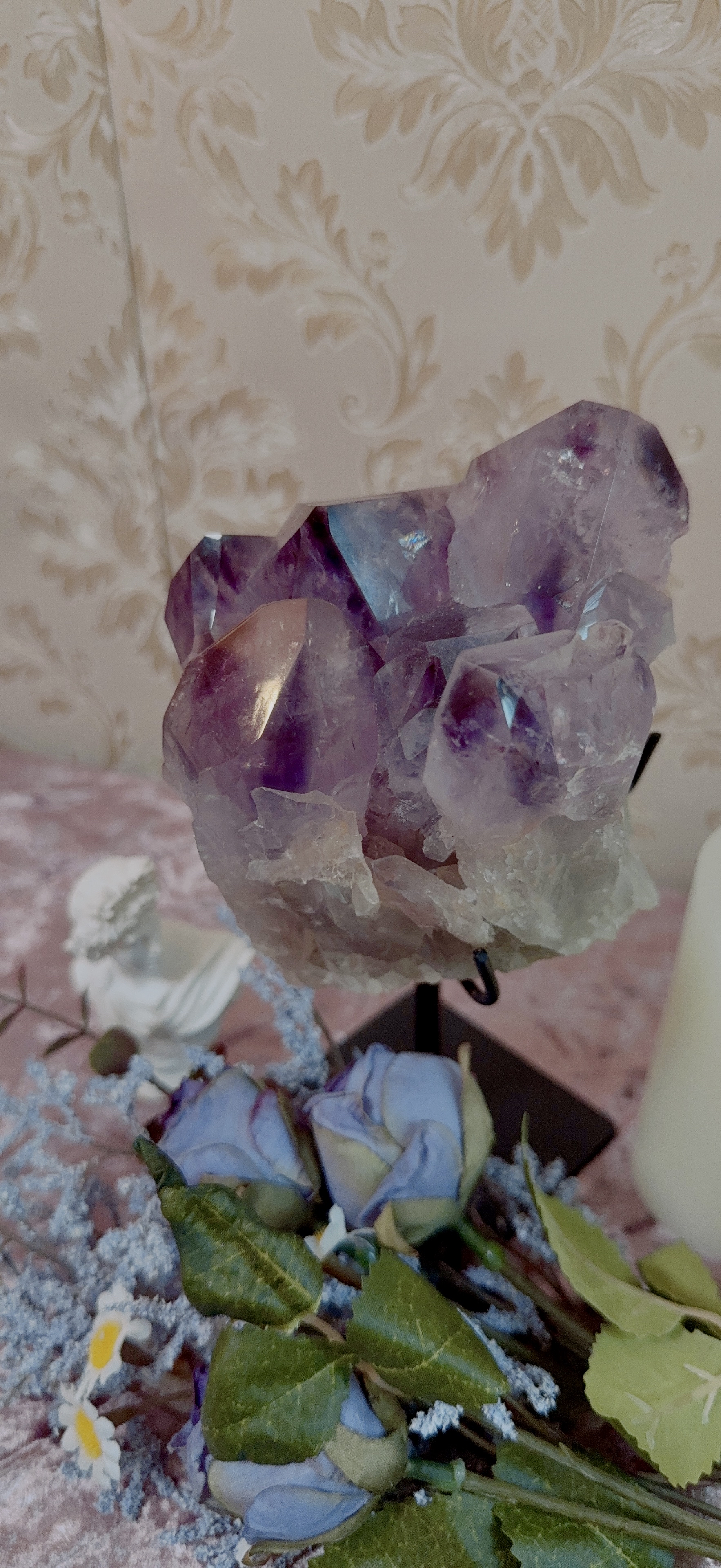 巴西教堂風紫幻影水晶簇