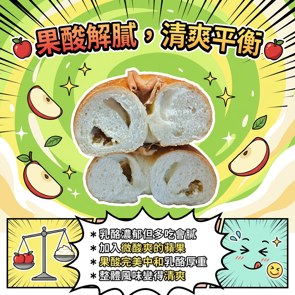 阿嫲｜蘋果乳酪BAGEL｜清甜微酸 滑韌交融