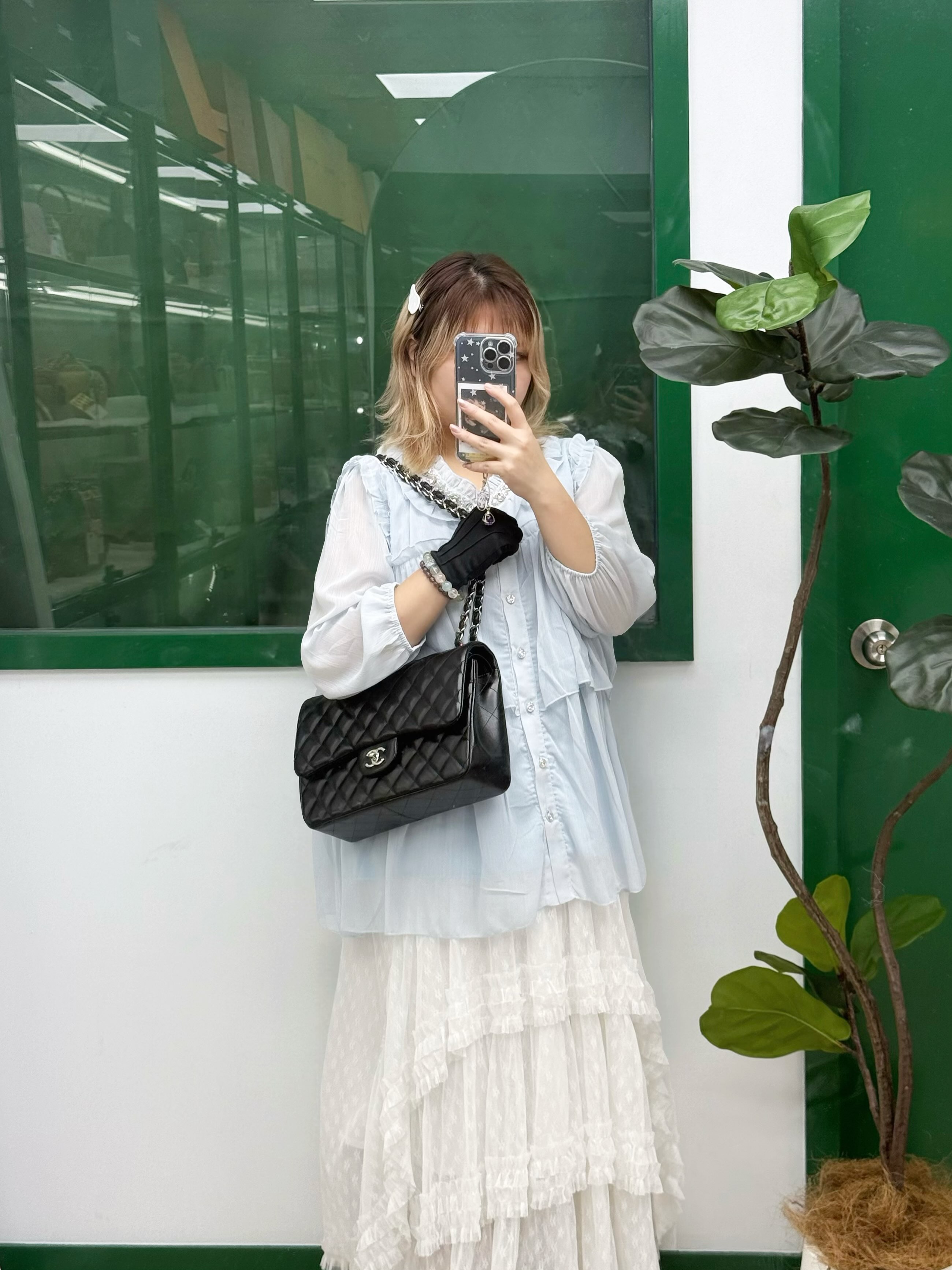 👜 PRE OWNED 🛍️CF30 黑銀羊皮 有塵袋有單有盒🖤
