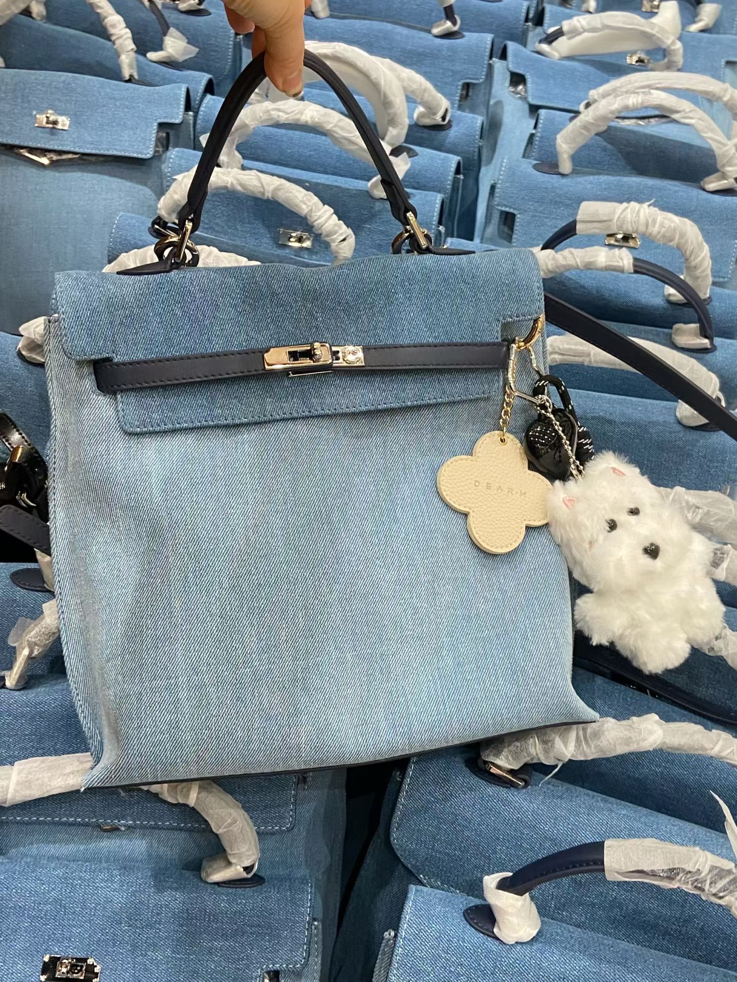 Denim blue 4 ways backpack 