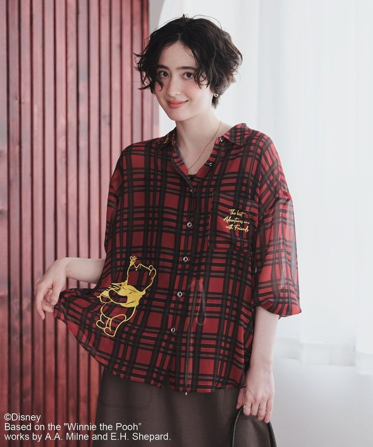 🌸 【預訂】Pooh 長袖Shirt(RD) - Green Parks x Pooh 