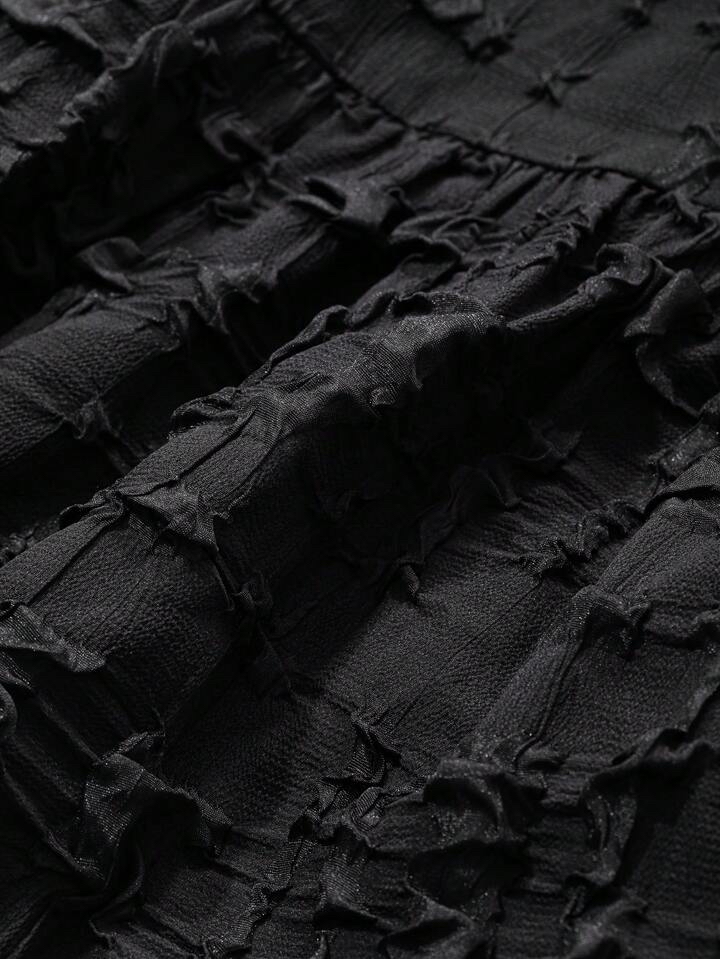 復古紋理寬鬆娃娃衫