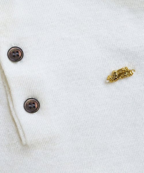 Fine Merino Wool Knit Henley Neck - Cream