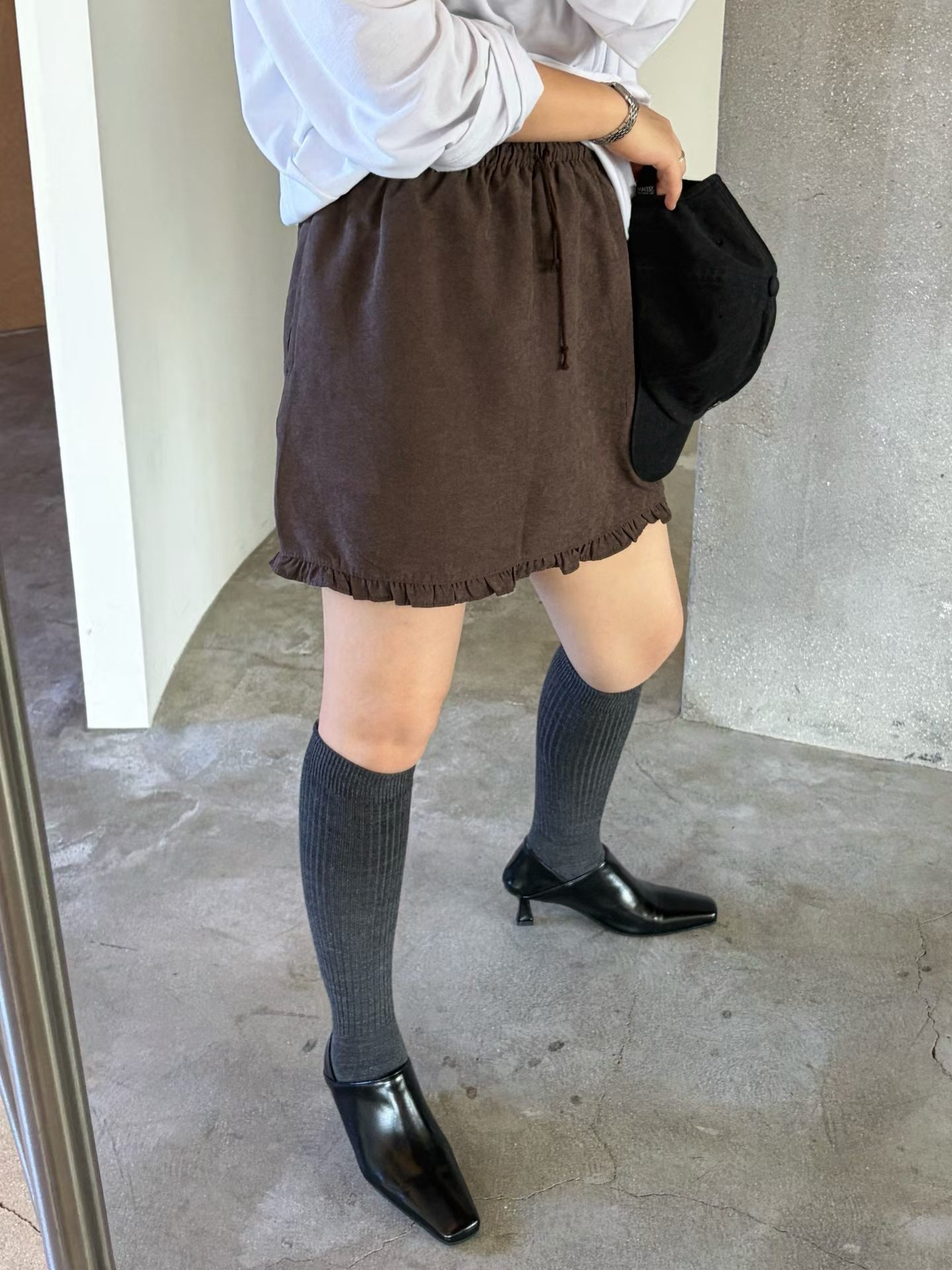 221706 ruffle 猄布短裙