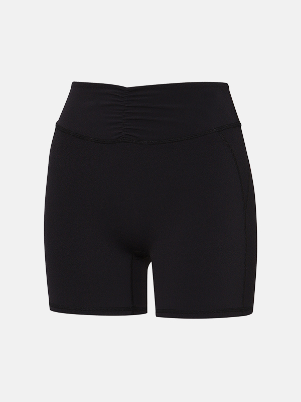 預購_Compression Shirred 3.5-Length Short Leggings by Grandeline