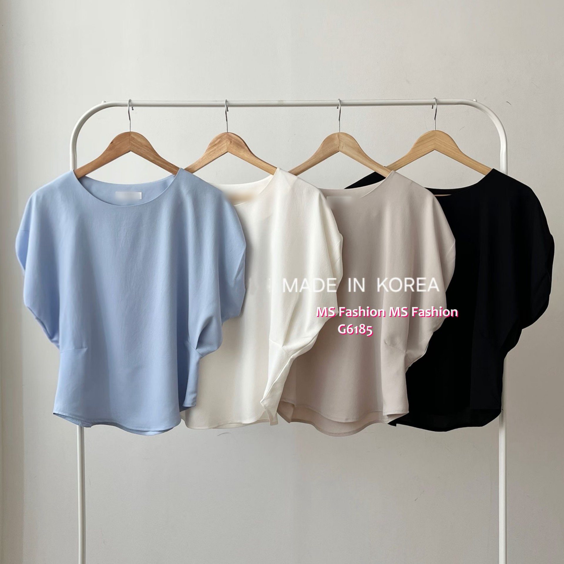 G6185 韓國🇰🇷靚色摺袖top