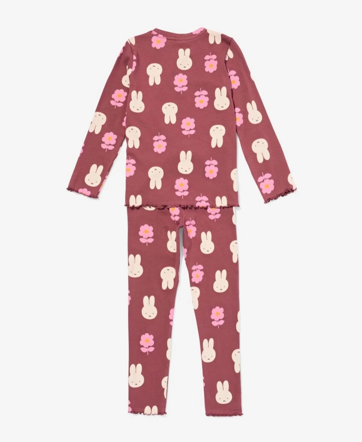 Miffy kids long sleeves pajamas set (dark pink) 