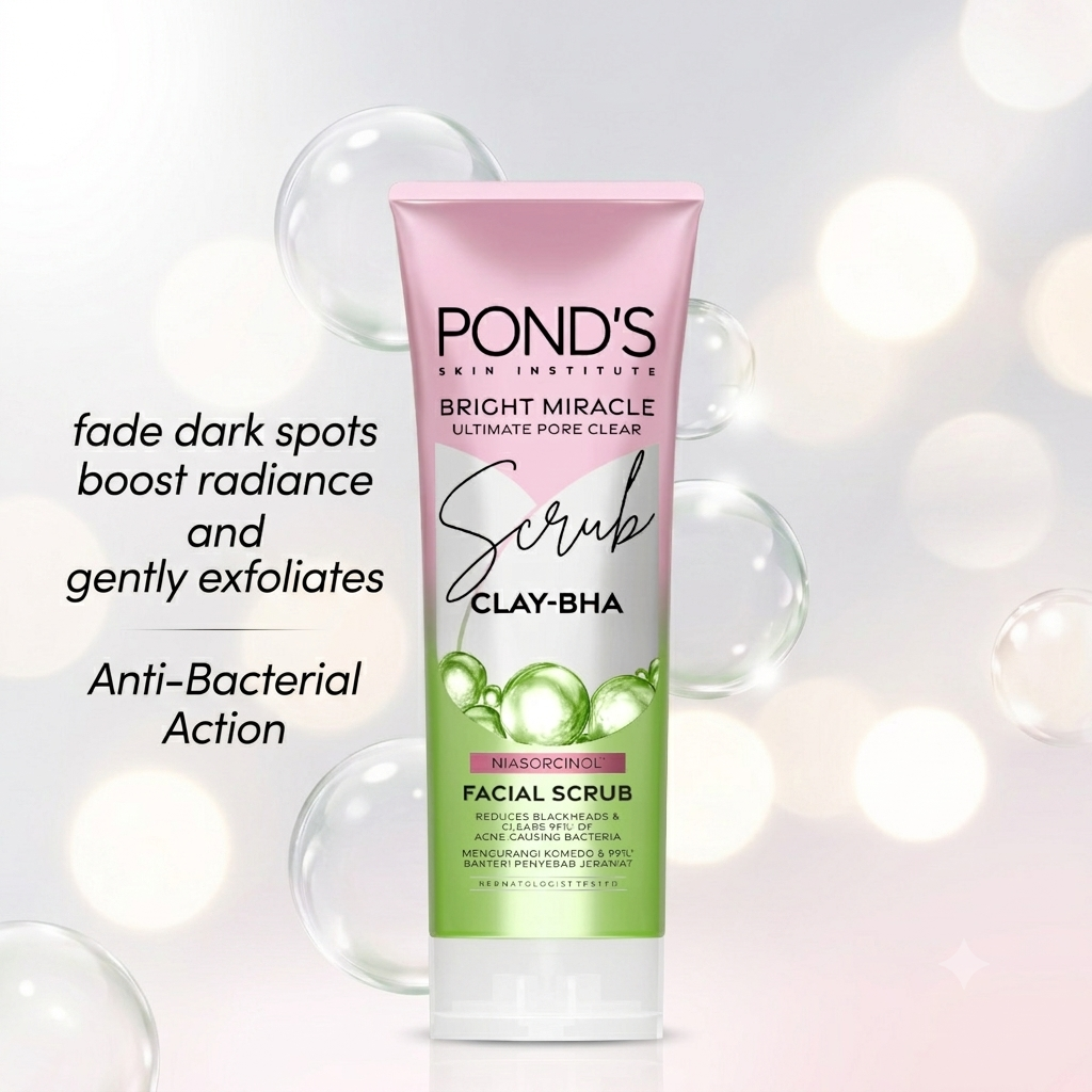 Pond's Face Wash 100g GREEN - Pore Clear Clay-BHA SCRUB
