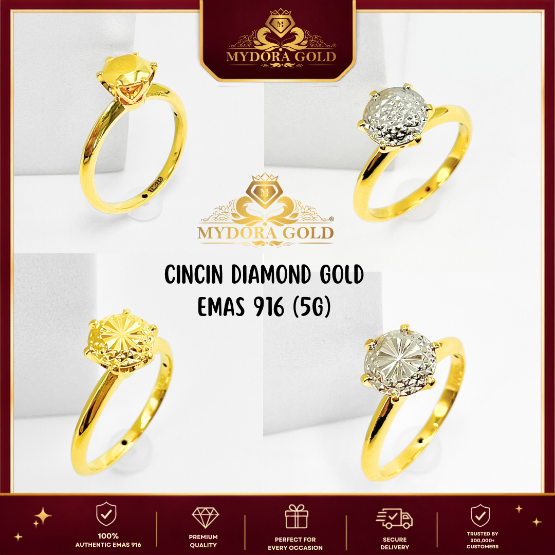 MYDORA Cincin Diamond Gold 5G l EMAS 916/22K