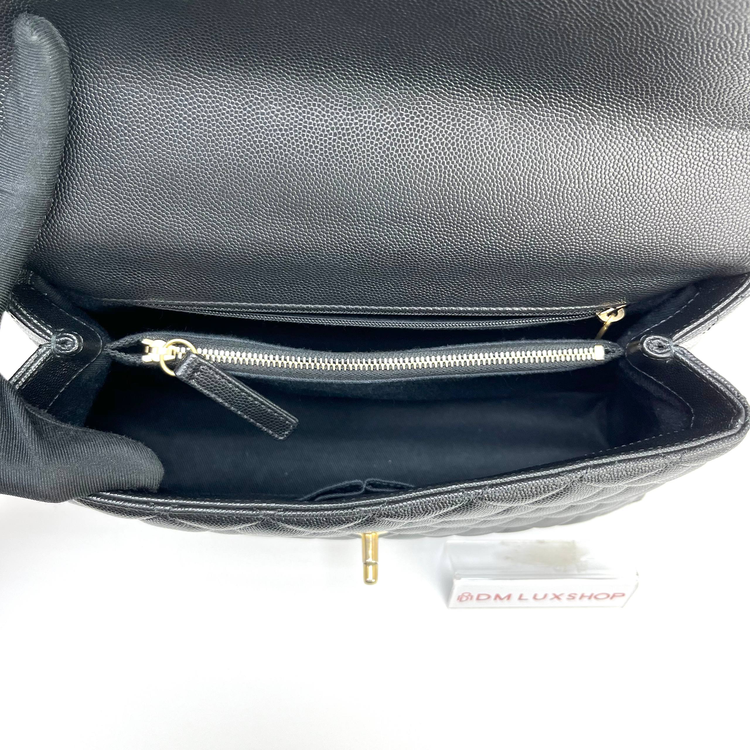 Chanel Black Caviar Leather Coco Handle Medium GHW (Serial 28, Year 2019)