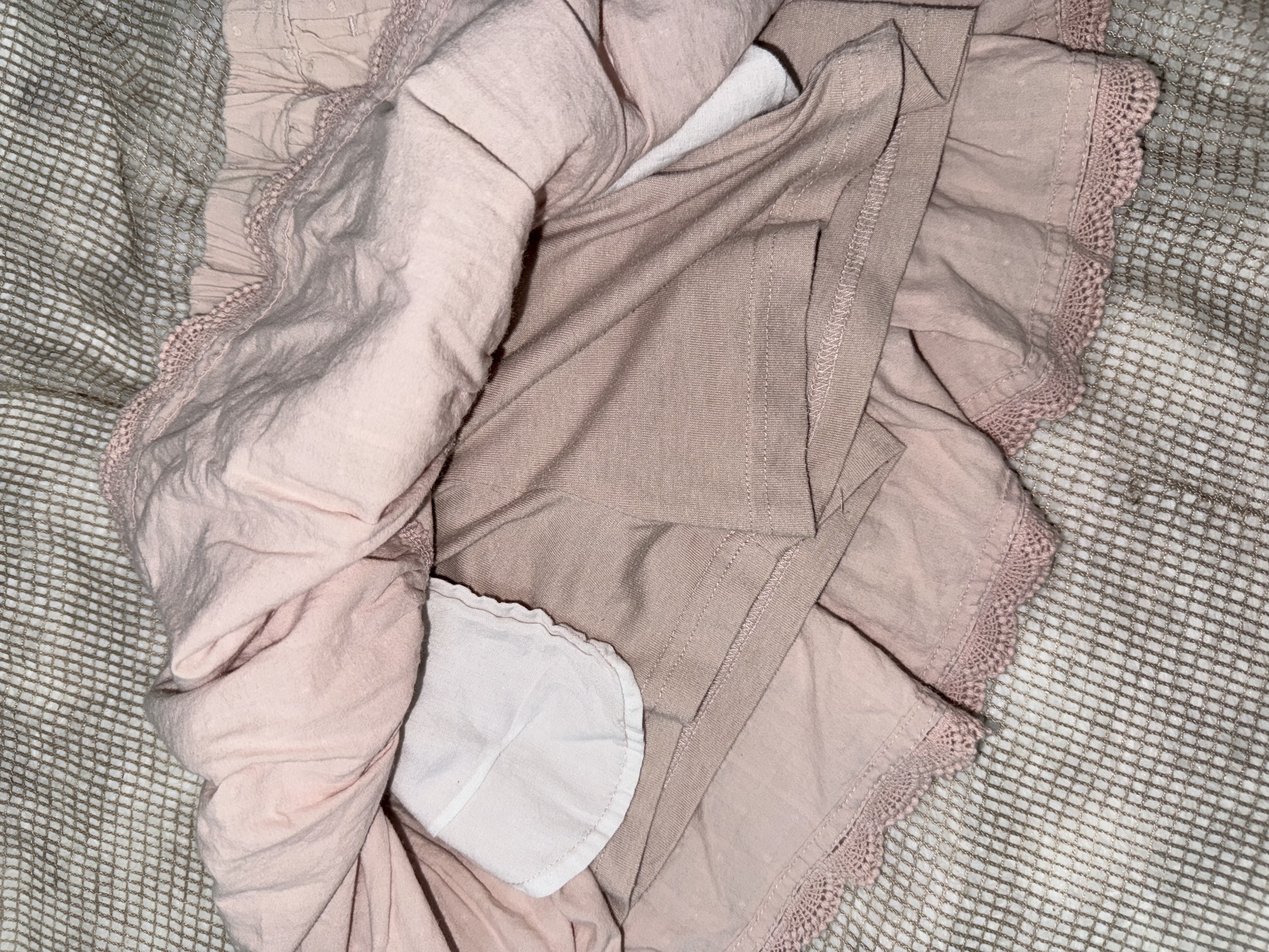 Soft Pink Ruffled Mini Skirt