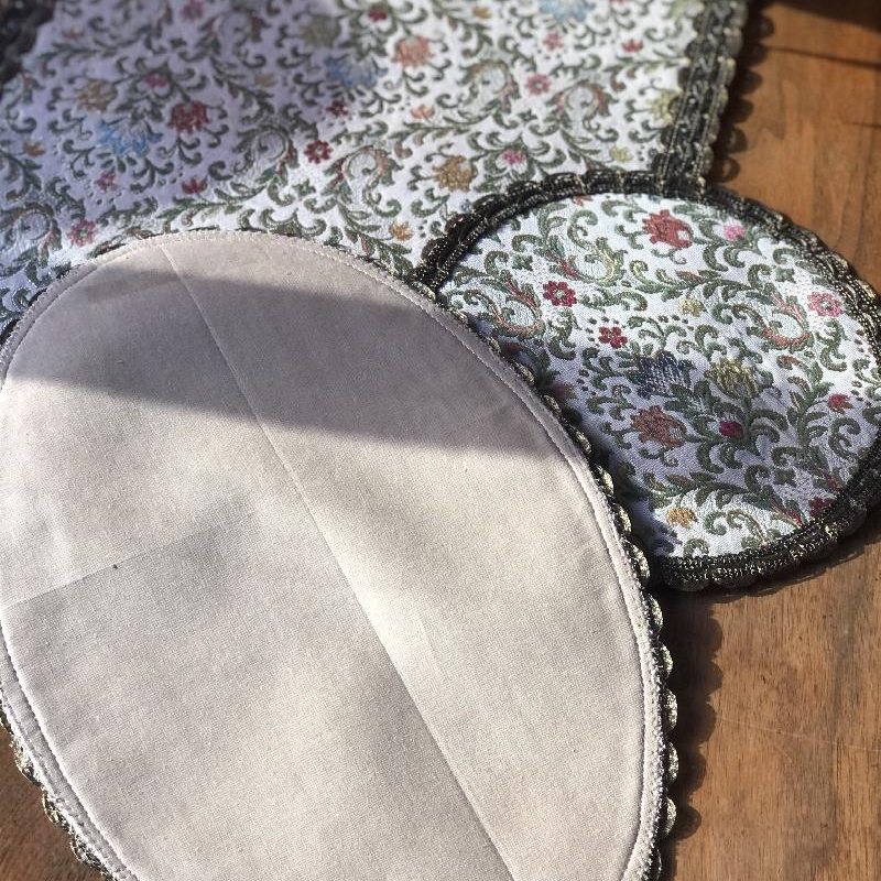 C.a. 1970s Italian Brocade Tapestry Vanity Dollies/Table Mats/Place Mats(MT293)