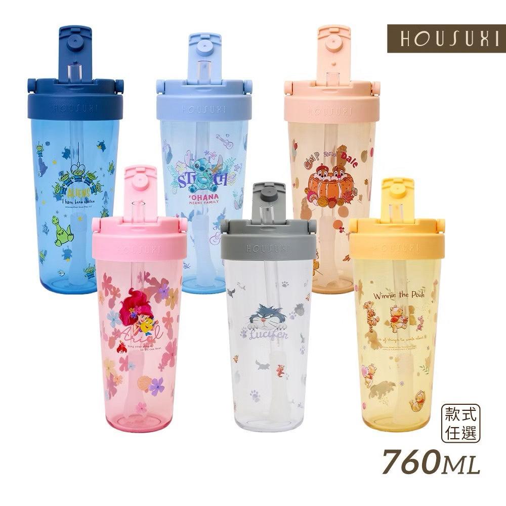 【HOUSUXI】迪士尼系列-Tritan輕透舒吸杯(附彈跳吸管)760ml