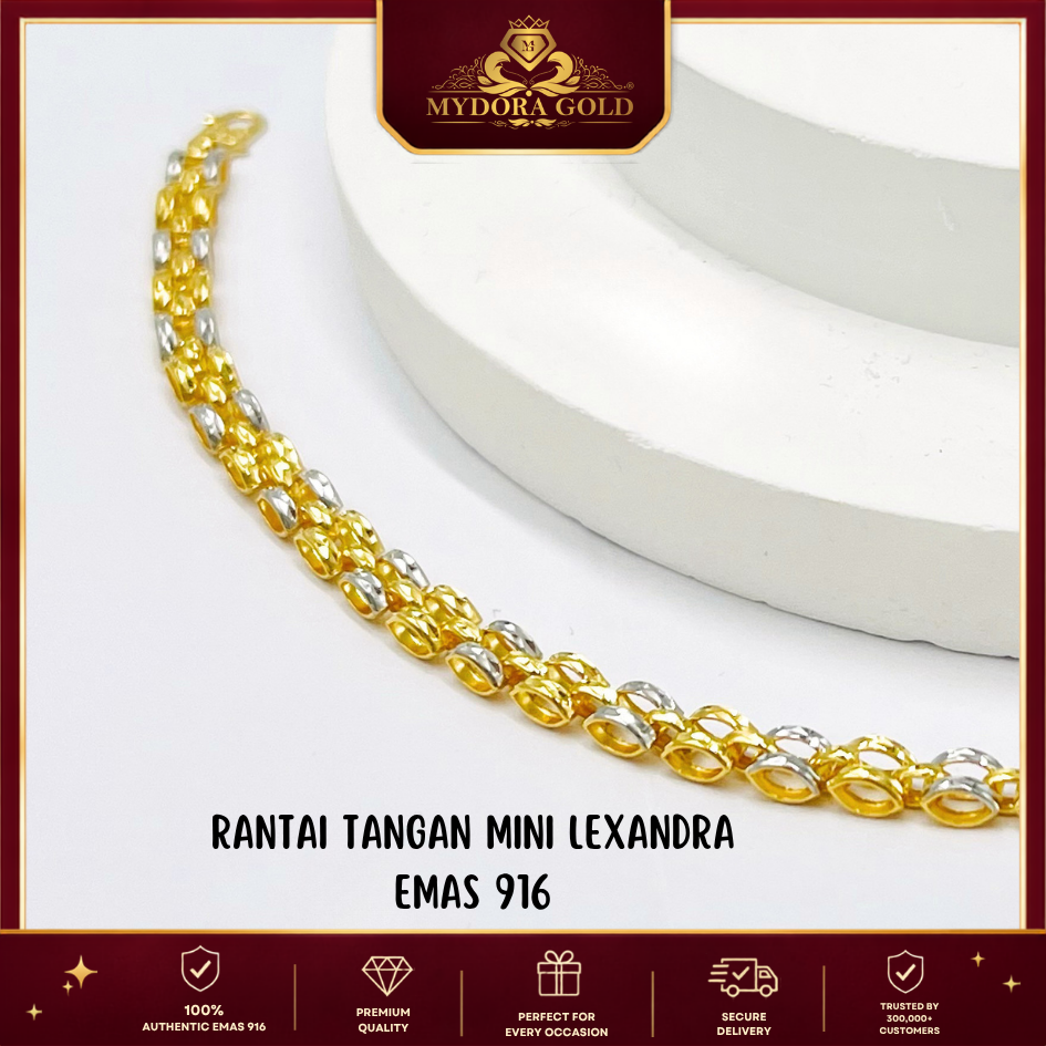 MYDORA Rantai Tangan MINI Lexandra | EMAS 916/22k