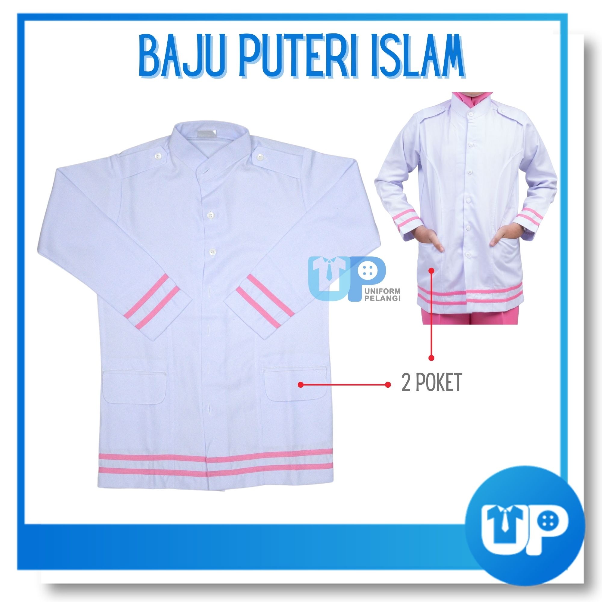 (SET LENGKAP) Pakaian Seragam Uniform Lengakap Puteri Islam Sekolah Rendah