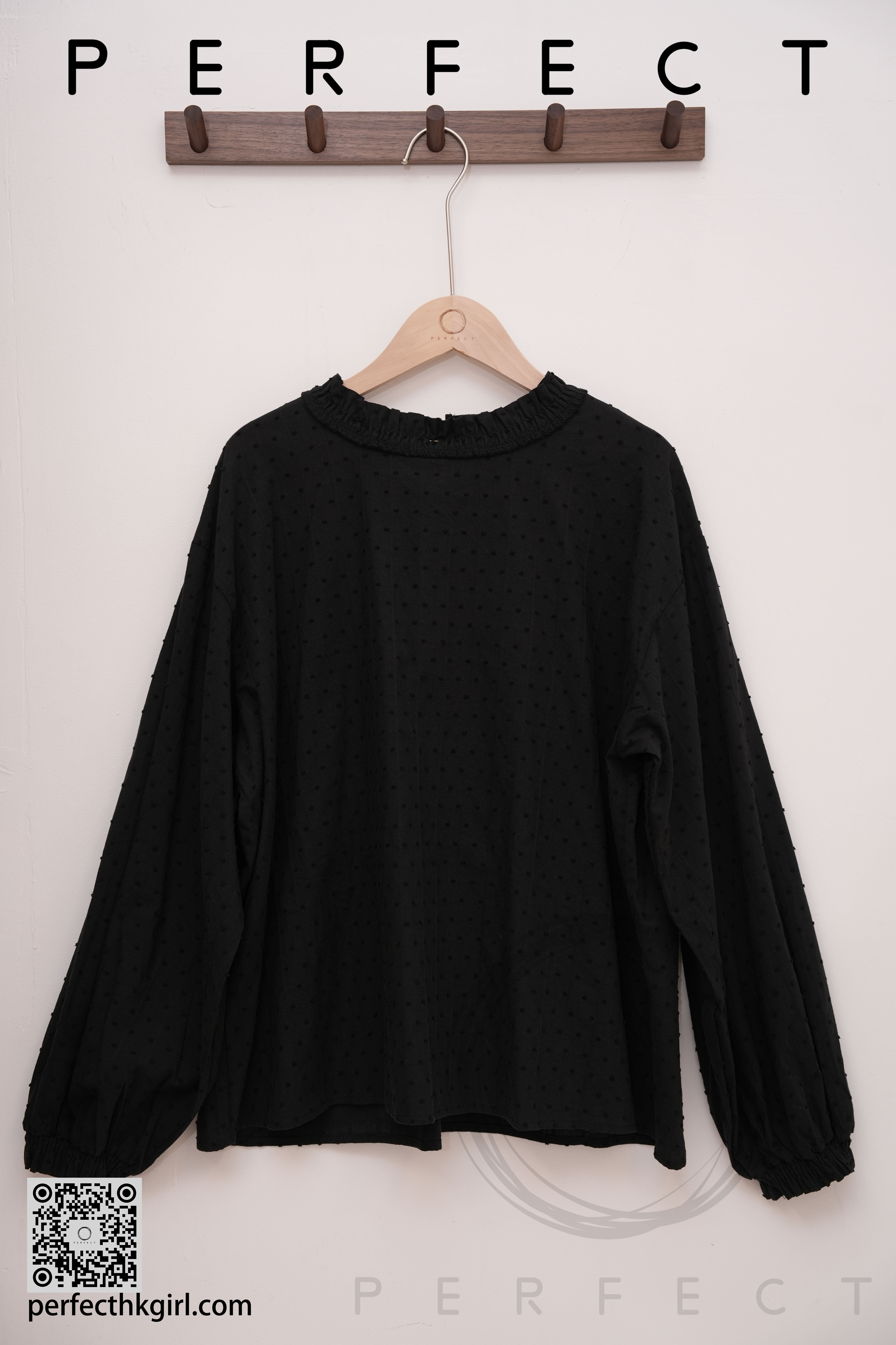 T0029_文青浮雕波點裇衫（顯瘦黑）