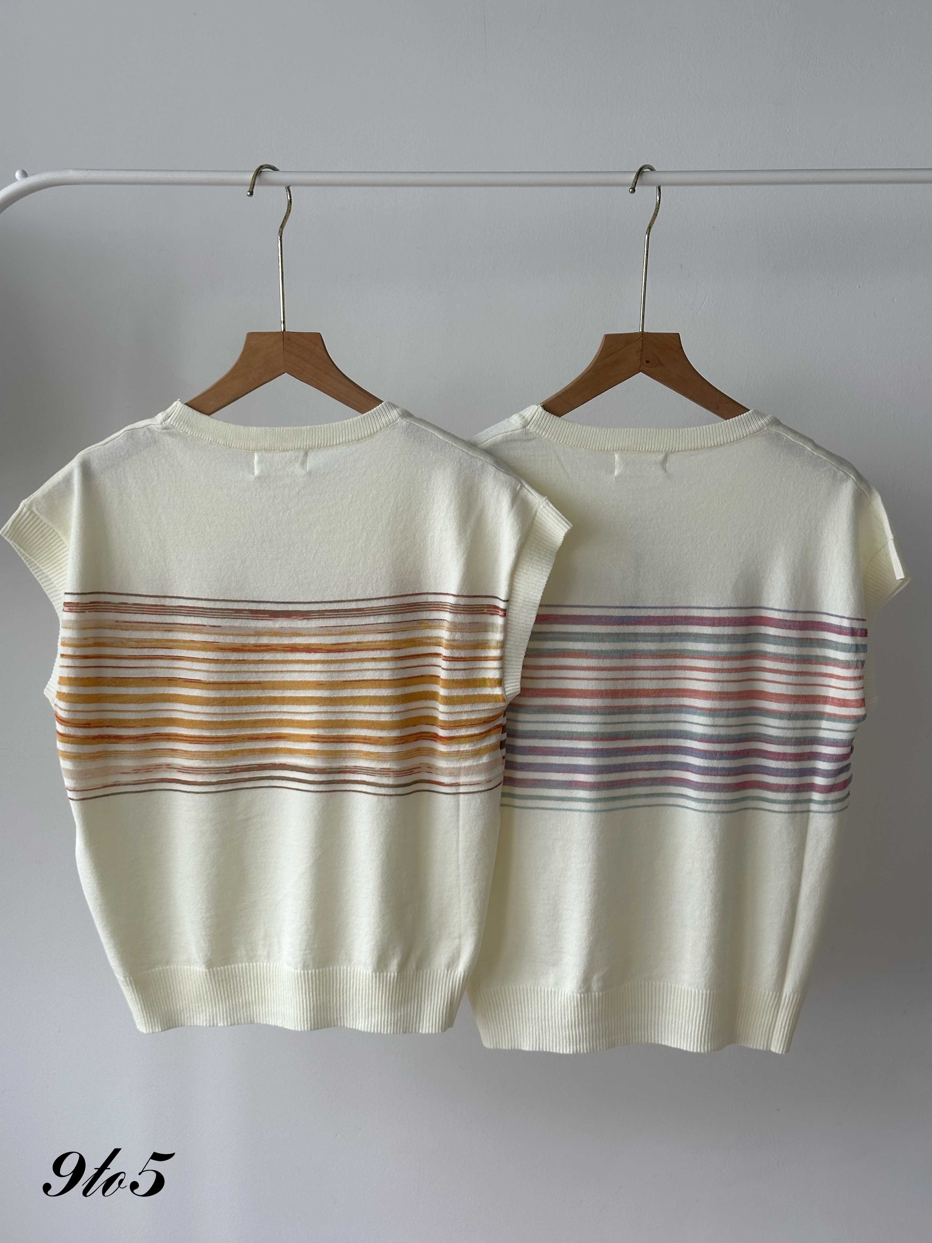 T4330 Contrast Stripe Knit Top - 4 Colors 
