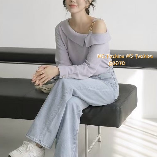 G6070 韓國🇰🇷金鏈露單肩top