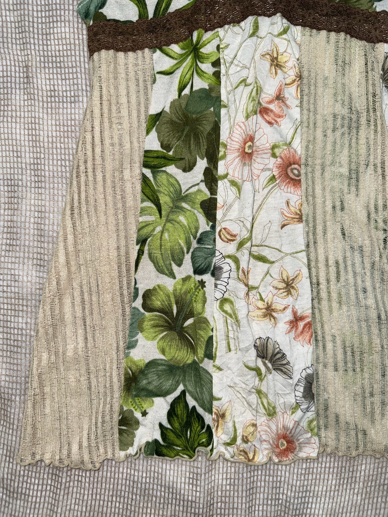 Boho Tropical Floral Patchwork Tank Top