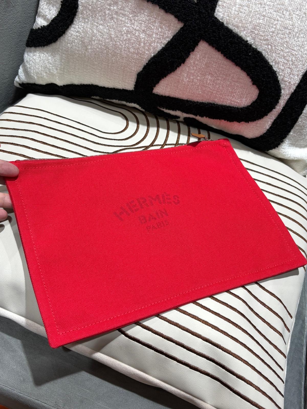 HERMES toile flat Yachting GM Pouch clutch size :W28 x H19 x D1cm 100%Authentic,99%new 