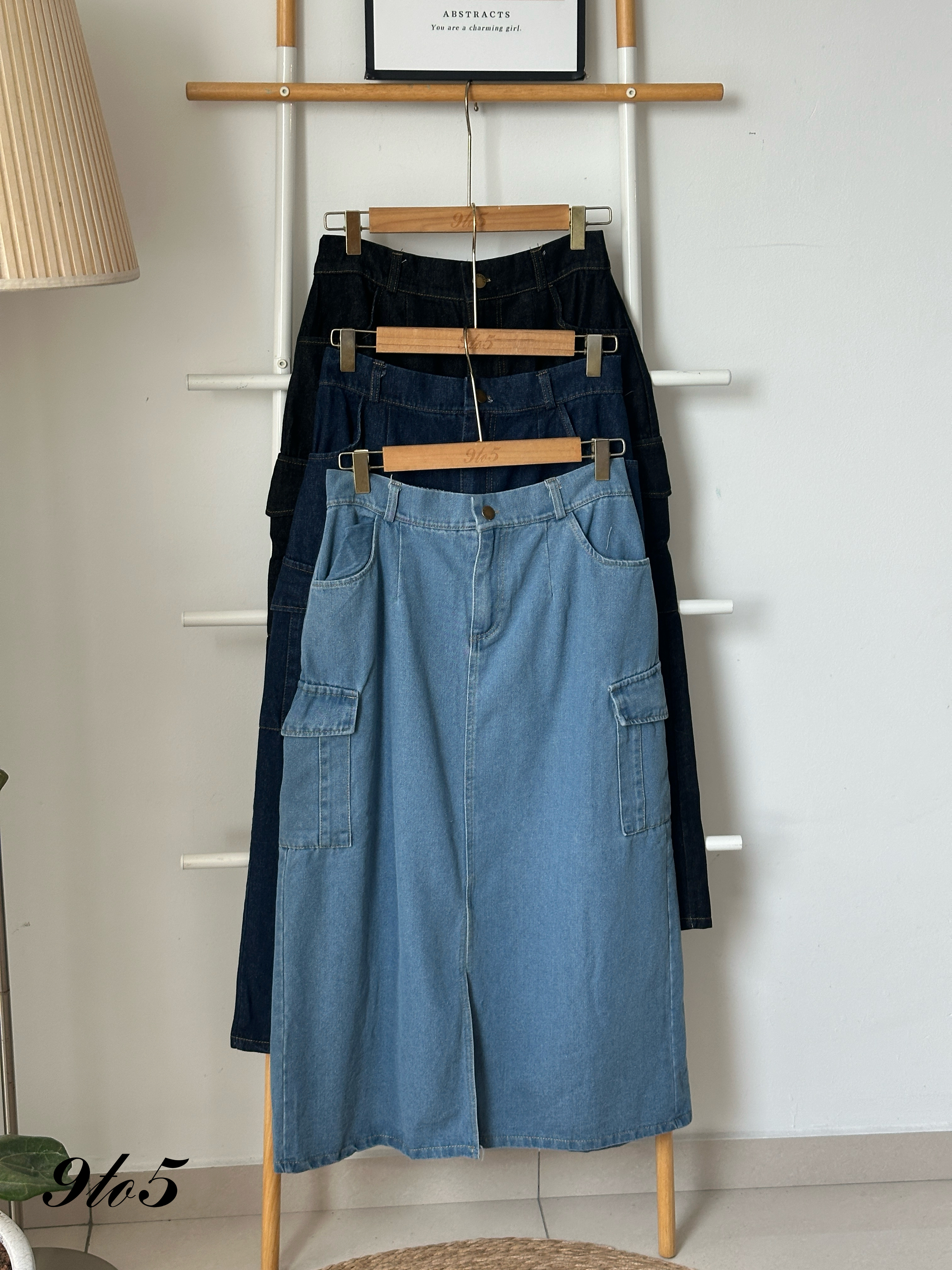 S1843 A Line Denim Skirt - 3 Colors 