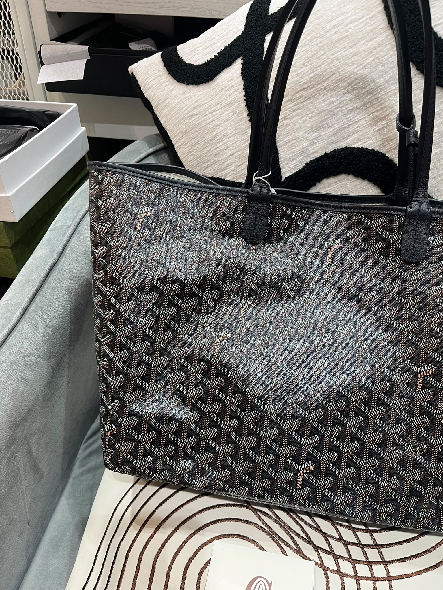 Goyard saint Louis pm tote bag Noir 100%Authentic,98%new ✅Pouch✅dust bag 