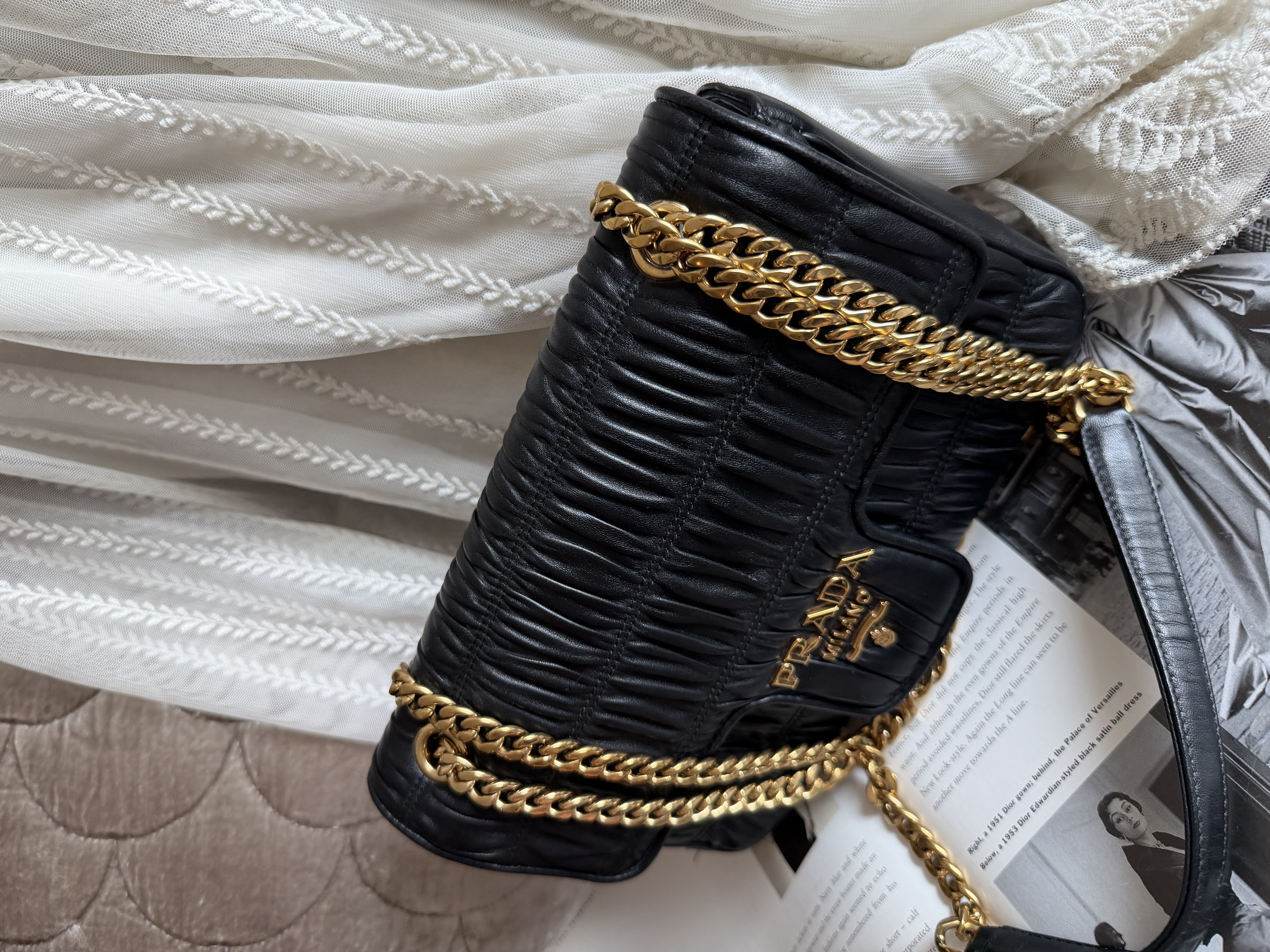 Prada Matelassé chain bag.