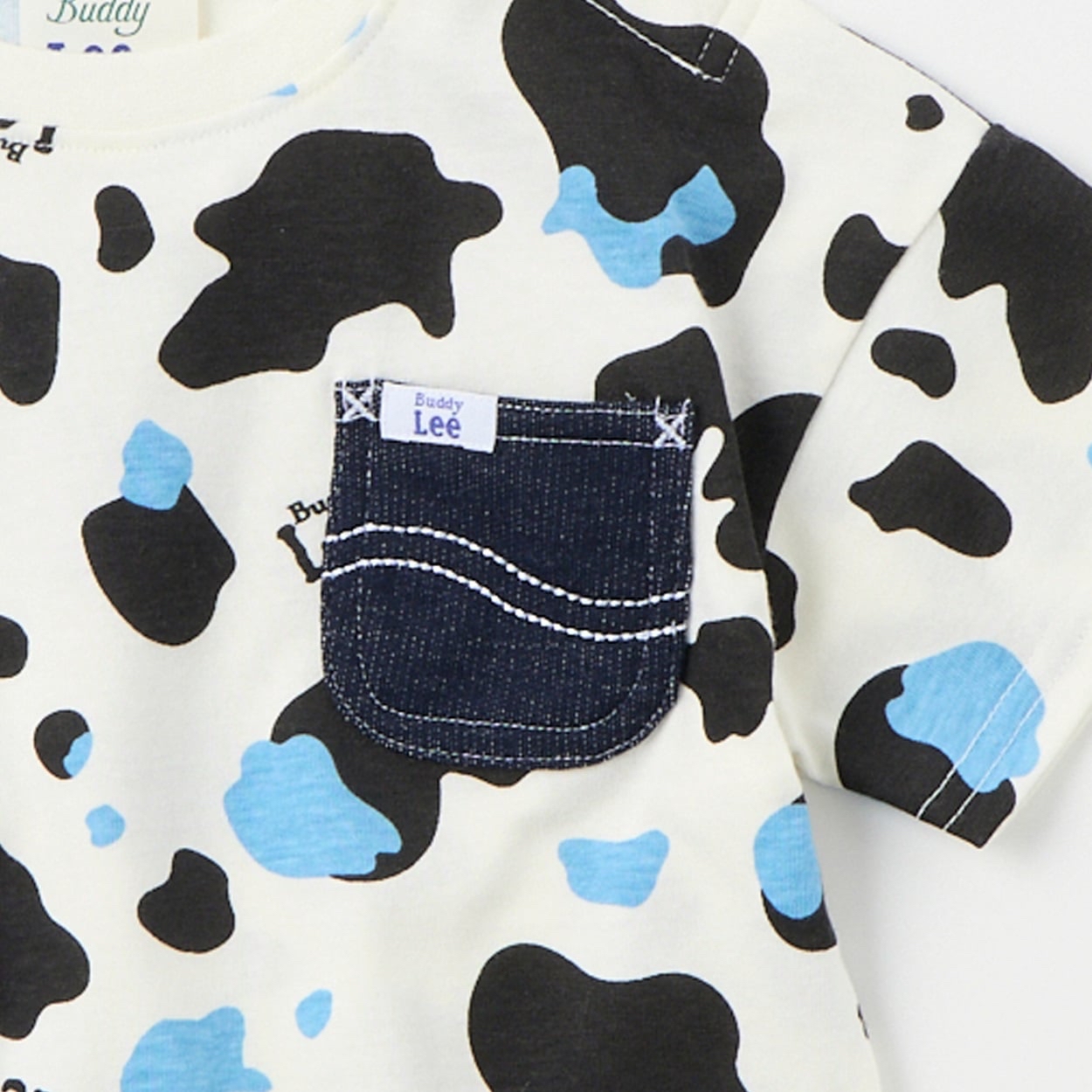 🇯🇵預訂 日本直送🇯🇵Buddy Lee 兩色標誌刺繡口袋乳牛紋印花短袖T恤