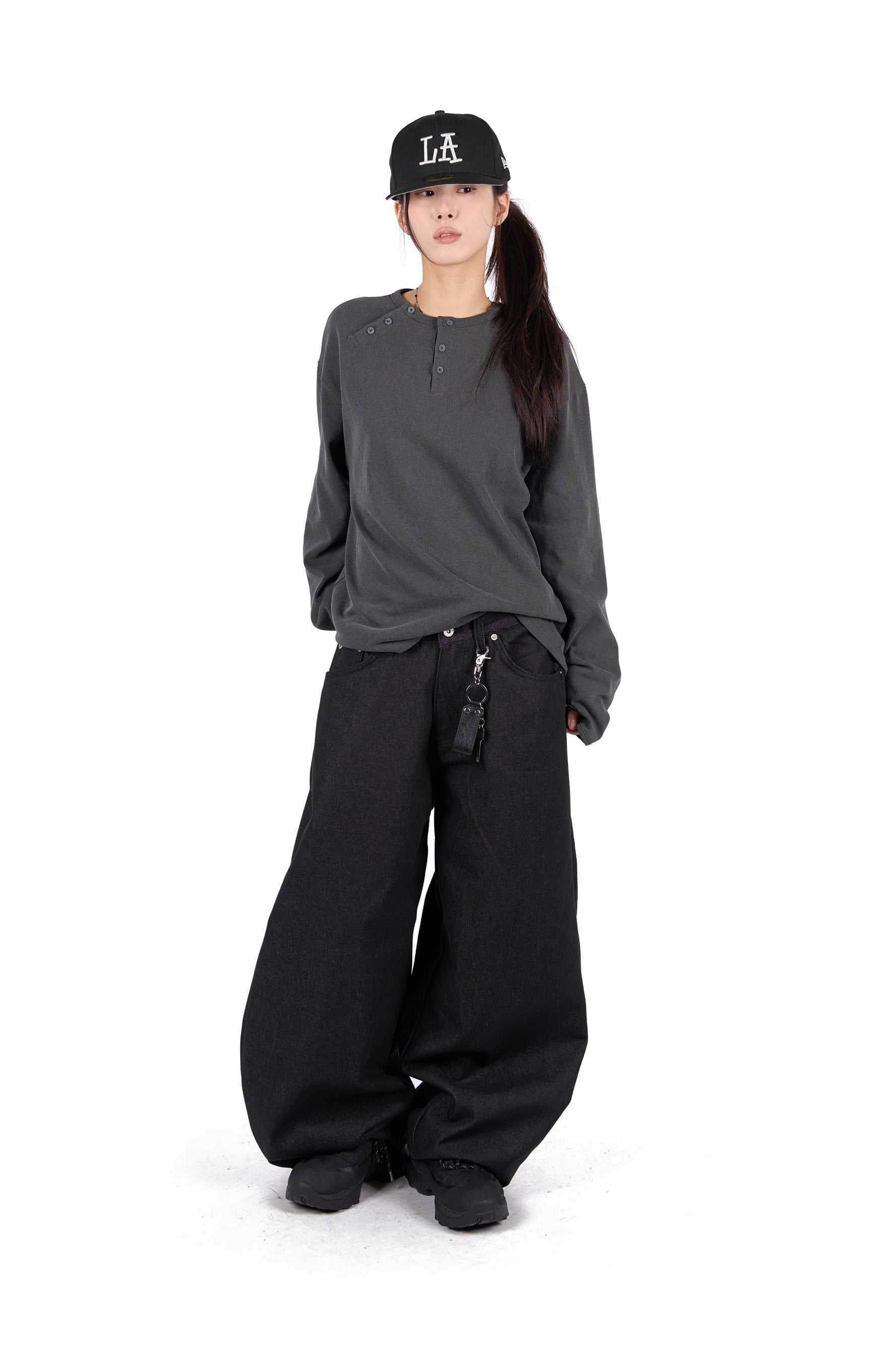 Asymmetric Button Long Sleeve