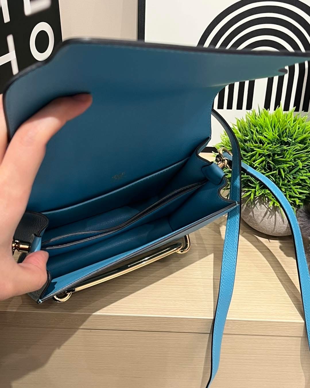 Hermes mini roulis stamp D 北方藍色 100%Authentic,98%new  ✅專門店收據✅dust bag ✅box