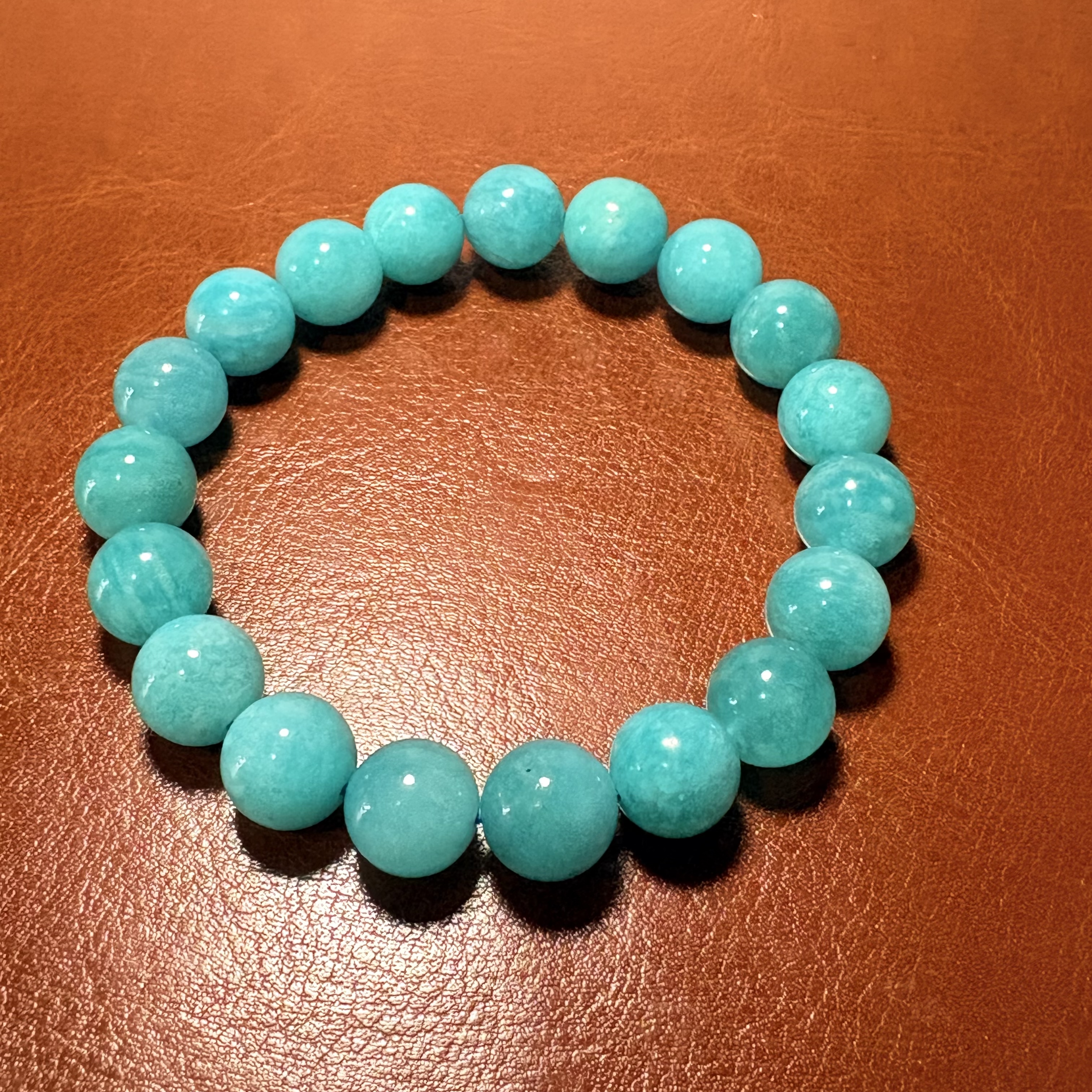 【好運】天然 天河石 手串 No.3046｜規格: 10.5mm珠/16cm內圈